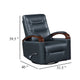 Gex Swivel Glider Manual Reclining Chair | Dark Blue Faux Leather