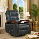 Gex Swivel Glider Manual Reclining Chair | Dark Blue Faux Leather