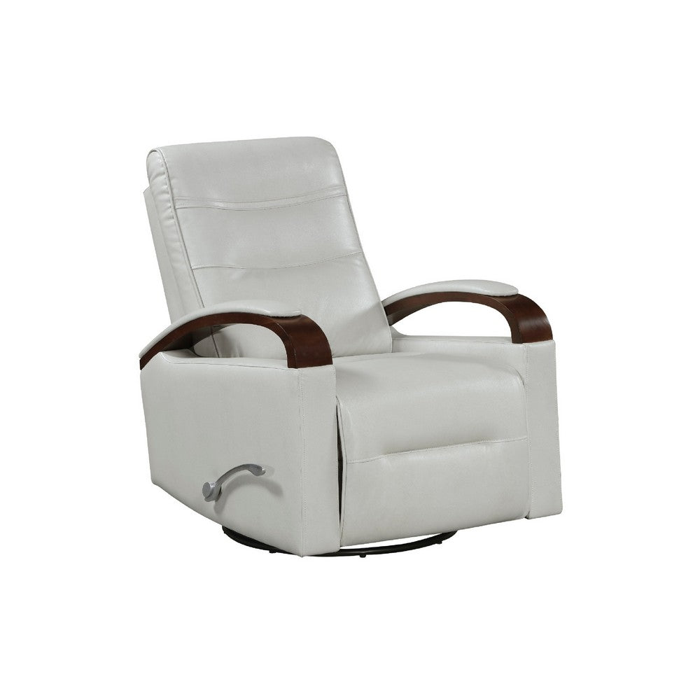 Gex Swivel Glider Manual Reclining Chair | Smoke Gray Faux Leather