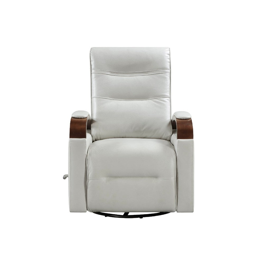 Gex Swivel Glider Manual Reclining Chair | Smoke Gray Faux Leather