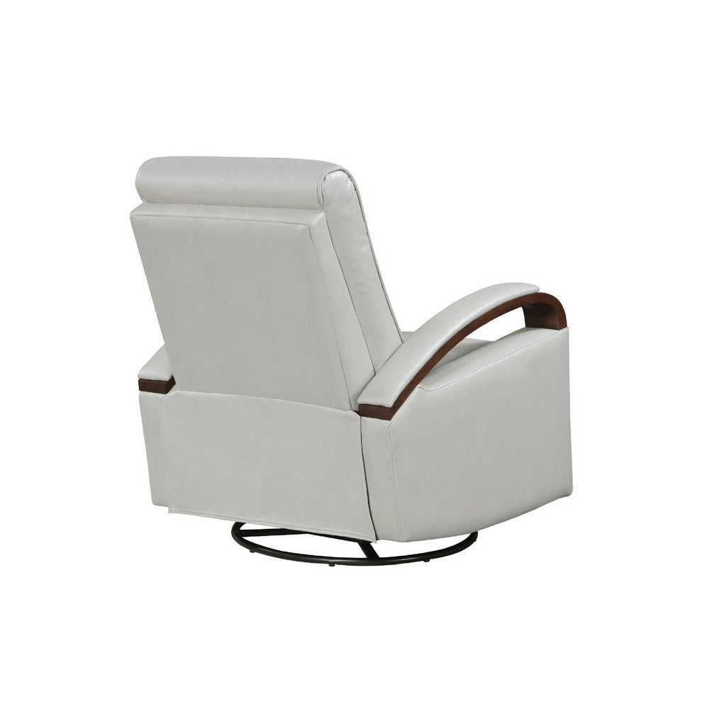 Gex Swivel Glider Manual Reclining Chair | Smoke Gray Faux Leather