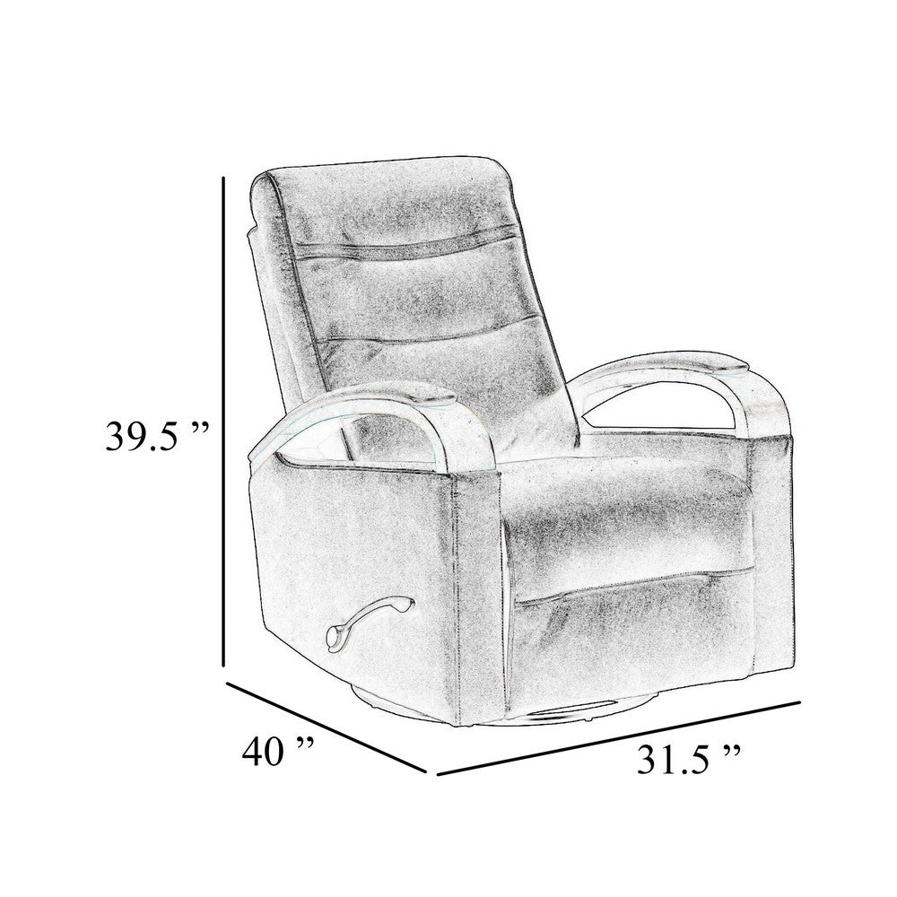 Gex Swivel Glider Manual Reclining Chair | Smoke Gray Faux Leather