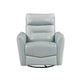 Temy Swivel Glider Manual Reclining Chair | Aqua Blue Top Grain Leather