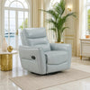 Temy Swivel Glider Manual Reclining Chair | Aqua Blue Top Grain Leather