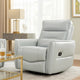 Temy Swivel Glider Manual Reclining Chair | Aqua Blue Top Grain Leather