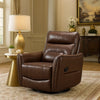 Temy Swivel Glider Manual Reclining Chair | Dark Brown Grain Leather