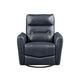 Temy Swivel Glider Manual Reclining Chair | Dark Blue Top Grain Leather