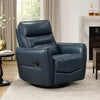 Temy Swivel Glider Manual Reclining Chair | Dark Blue Top Grain Leather