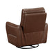 Temy Swivel Glider Manual Reclining Chair | Toffee Brown Grain Leather