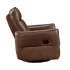 Temy Swivel Glider Manual Reclining Chair | Toffee Brown Grain Leather