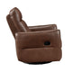 Temy Swivel Glider Manual Reclining Chair | Toffee Brown Grain Leather