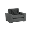 Zian Armchair w Pillow | Foam Cushions | Dark Gray Microfiber & Corduroy