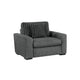 Zian Armchair w Pillow | Foam Cushions | Dark Gray Microfiber & Corduroy