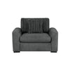 Zian Armchair w Pillow | Foam Cushions | Dark Gray Microfiber & Corduroy