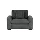 Zian Armchair w Pillow | Foam Cushions | Dark Gray Microfiber & Corduroy