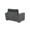 Zian Armchair w Pillow | Foam Cushions | Dark Gray Microfiber & Corduroy