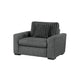 Zian Armchair w Pillow | Foam Cushions | Dark Gray Microfiber & Corduroy