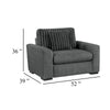 Zian Armchair w Pillow | Foam Cushions | Dark Gray Microfiber & Corduroy