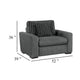 Zian Armchair w Pillow | Foam Cushions | Dark Gray Microfiber & Corduroy