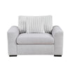 Zian Armchair w Pillow | Foam Cushions | Light Gray Microfiber & Corduroy