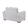 Zian Armchair w Pillow | Foam Cushions | Light Gray Microfiber & Corduroy