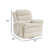 Oxy Swivel Manual Reclining Chair | Foam Pillow Arms | Beige Microfiber