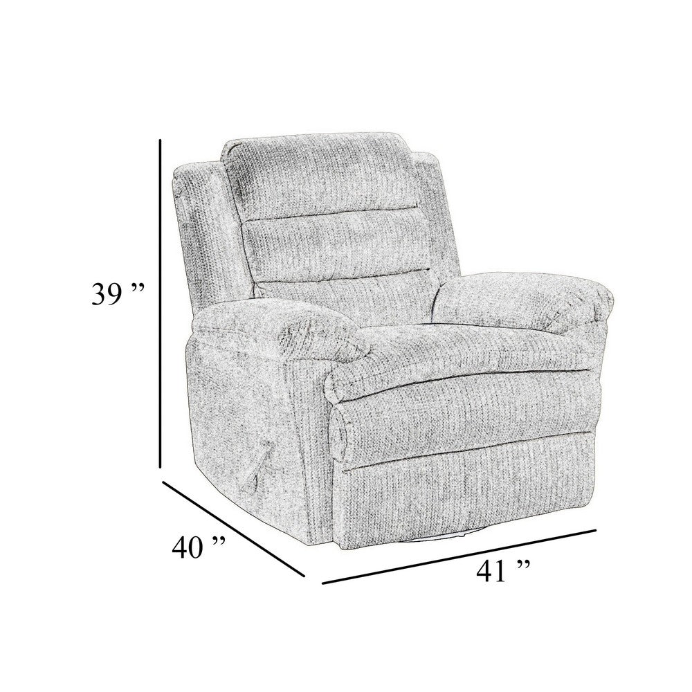 Oxy Swivel Manual Reclining Chair | Foam Pillow Arms | Brown Microfiber