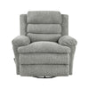 Oxy Swivel Manual Reclining Chair | Foam Pillow Arms | Gray Microfiber
