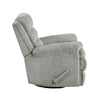 Oxy Swivel Manual Reclining Chair | Foam Pillow Arms | Gray Microfiber