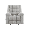 Winy Manual Rocker Reclining Chair | Pillow Grid Tufted Gray Chenille