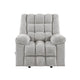 Winy Manual Rocker Reclining Chair | Pillow Grid Tufted Gray Chenille