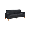 Mala Sleeper Sofa | Foam Padded | Black Faux Leather | Walnut Brown Legs