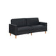 Mala Sleeper Sofa | Foam Padded | Black Faux Leather | Walnut Brown Legs
