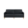 Mala Sleeper Sofa | Foam Padded | Black Faux Leather | Walnut Brown Legs