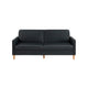 Mala Sleeper Sofa | Foam Padded | Black Faux Leather | Walnut Brown Legs