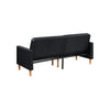 Mala Sleeper Sofa | Foam Padded | Black Faux Leather | Walnut Brown Legs