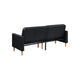 Mala Sleeper Sofa | Foam Padded | Black Faux Leather | Walnut Brown Legs