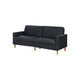 Mala Sleeper Sofa | Foam Padded | Black Faux Leather | Walnut Brown Legs