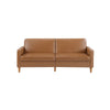 Mala Sleeper Sofa | Foam Padded | Camel Brown Faux Leather | Wood Frame