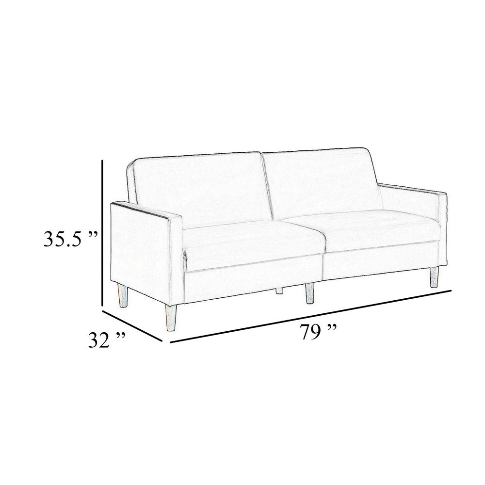 Mala Sleeper Sofa | Foam Padded | Camel Brown Faux Leather | Wood Frame