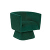 Cabe Swivel Accent Armchair | Diamond Stitch Back | Emerald Green Velvet