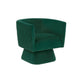 Cabe Swivel Accent Armchair | Diamond Stitch Back | Emerald Green Velvet