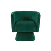 Cabe Swivel Accent Armchair | Diamond Stitch Back | Emerald Green Velvet
