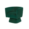 Cabe Swivel Accent Armchair | Diamond Stitch Back | Emerald Green Velvet