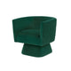 Cabe Swivel Accent Armchair | Diamond Stitch Back | Emerald Green Velvet