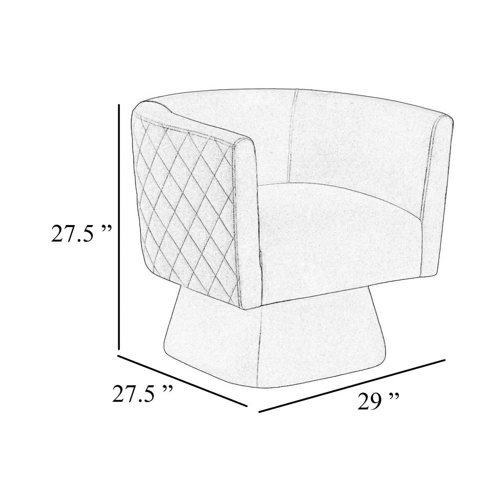 Cabe Swivel Accent Armchair | Diamond Stitch Back | Emerald Green Velvet