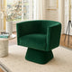 Cabe Swivel Accent Armchair | Diamond Stitch Back | Emerald Green Velvet