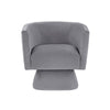 Cabe Swivel Accent Armchair | Diamond Stitch Back | Modern Gray Velvet