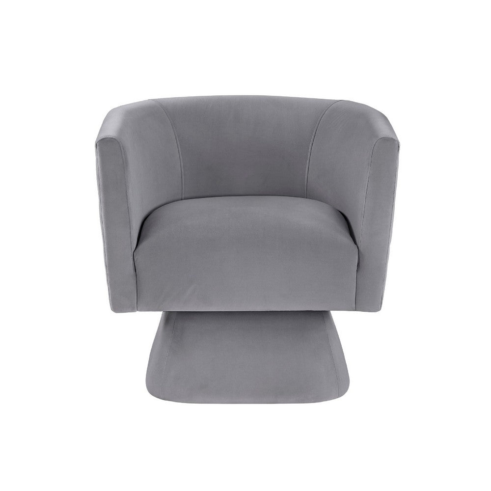 Cabe Swivel Accent Armchair | Diamond Stitch Back | Modern Gray Velvet