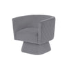 Cabe Swivel Accent Armchair | Diamond Stitch Back | Modern Gray Velvet